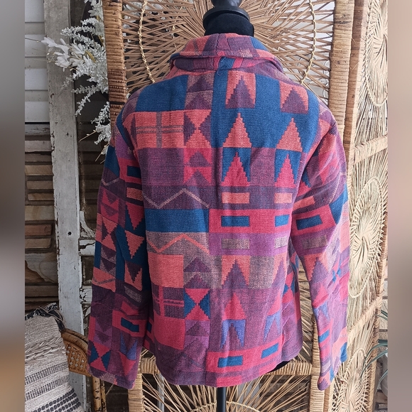 Neo Nostalgia Geometric Patterned Jacket - Multicolor100% Cotton_Large - Picture 5 of 7